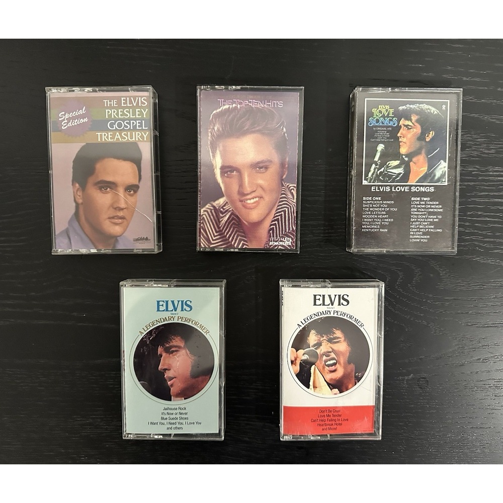 Lot of 5 Elvis‎ Presley Cassette Tapes Gospel Love Hits